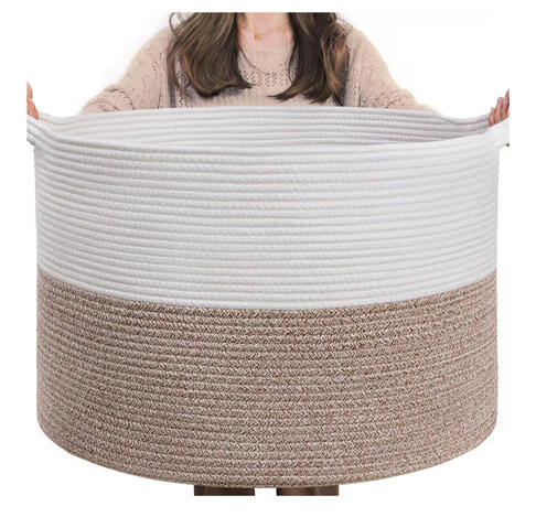 Large Cotton Rope Basket — Soft, durable storage for blankets, toys, or everyday essentials.